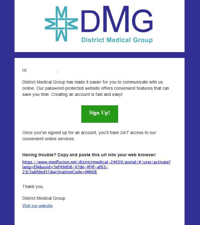 dmg email example