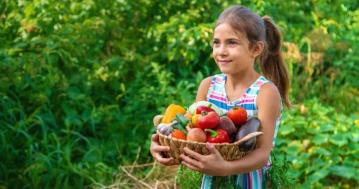 girl with a fruit basket