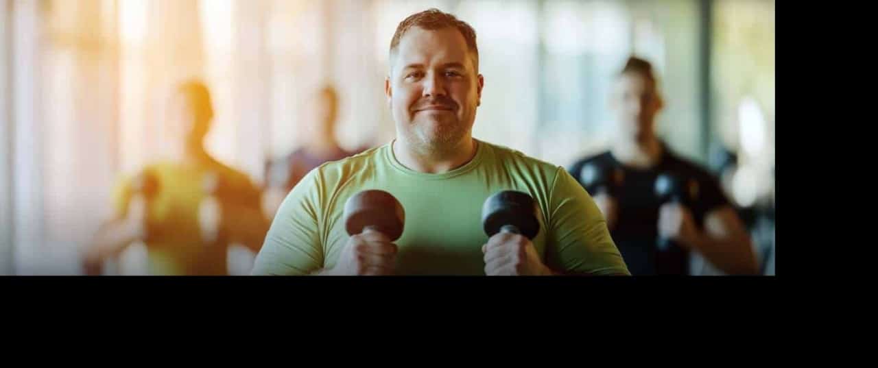 man working out in the gym